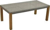 Merxx Gartentisch 200 x 100 cm - Aluminiumgestell mit Kunststoffgeflecht Steinbeige