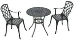 Merxx Gartenm&ouml;belset Rhodos 3tlg., 2 Sessel, 1 Tisch &Oslash; 70 cm - Aluminiumguss