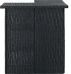 vidaXL Eck-Bartisch Schwarz 100x50x105 cm Poly Rattan - Schwarz