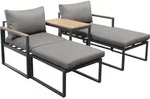 Dehner Balkonset Padua inkl. Polster, 5-teilig, Aluminium/Polyester/Polyurethan,
