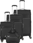 Travelite MIIGO 3-tlg. Kofferset + Bordtasche - Nachtschwarz - Schwarz