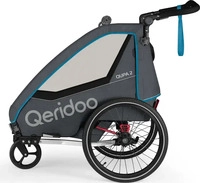 Qeridoo Q-QUP2-23-BL, Qeridoo QUPA 2 - Kinderfahrradanh&auml;nger f&uuml;r 2 Kinder, Farbe: