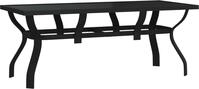 vidaXL Gartentisch Schwarz 180x80x70 cm Stahl und Glas