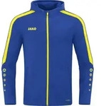 JAKO Damen Kapuzenjacke Power, Farbe:royal/citro, Gr&ouml;&szlig;e:34 - Blau - 34
