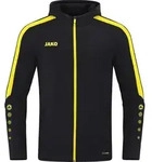JAKO Damen Kapuzenjacke Power, Farbe:schwarz/citro, Gr&ouml;&szlig;e:34 - Schwarz - 34
