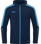 JAKO Damen Kapuzenjacke Power, Farbe:marine/skyblue, Gr&ouml;&szlig;e:34 - Blau - 34