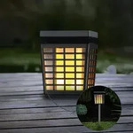 MeLiTec Solar-Gartenleuchte SO46, Flammeneffekt, LED-Solar-Gartenlampe im