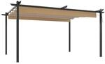 vidaXL Pavillon mit Ausziehbarem Dach 4x3 m Taupe
