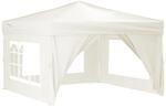 vidaXL Partyzelt Faltbar mit Seitenw&auml;nden Creme 3x3 m