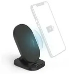 Hama Wireless Charger QI-FC10S-Fab, 10 W, kabellose Smartphone-Ladestati - Schwarz