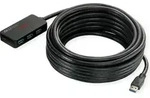 ROLINE USB 3.2 Gen 1 4-Port Hub mit Repeater, schwarz, 10 m