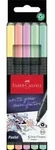 Faber-Castell 151602 - Grip Finepen, Fineliner, Pastellfarben, mit metallgefasster
