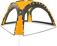 vidaXL Partyzelt mit LED und 4 Seitenw&auml;nden 3,6x3,6x2,3 m Gelb