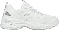 Skechers Damen D'lites 4.0 Fresh Diva Sneaker, White Leather Mesh Gray Trim, 38.