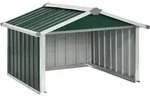 vidaXL Rasenm&auml;her Garage 92x97x63 cm Verzinkter Stahl Gr&uuml;n - Gr&uuml;n