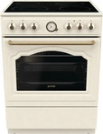 Gorenje GECS6B70CLI Elektroherd, Freistehender Herd, Beige, Drehregler, Edelstahl,