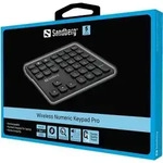 Sandberg Wireless Numeric Keypad Pro, Verkabelt & Kabellos, RF kabellos + USB,