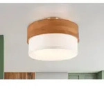 Deckenleuchte Holz & Stoffschirm &Oslash; 30cm - Hellbraun
