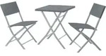 SVITA Poly-Rattan Bistro-Set Balkon-Set Klappm&ouml;bel Stuhl Tisch Garten-M&ouml;bel Grau -