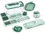 Genius Nicer Dicer Fusion | 13 Teile | smaragdgr&uuml;n | Alles-Schneider | Hobeln 