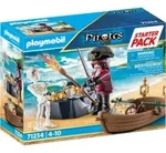 PLAYMOBIL Pirates 71254 Starter Pack Pirat mit Ruderboot - Bunt