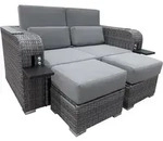 HOME DELUXE - Strandkorb HOLBY inkl. Abdeckung - 160 x 69 x189 cm - per Gasdruckfeder