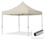 TOOLPORT 3x3m Aluminium Faltpavillon, ohne Seitenteile, creme - Creme