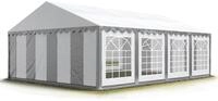 TOOLPORT Partyzelt Festzelt 4x8 m Garten-Pavillon PVC Plane 700 N in grau-wei&szlig;