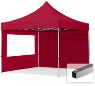 TOOLPORT 3x3m Aluminium Faltpavillon, inkl. 2 Seitenteile, rot
