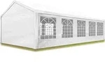 TOOLPORT Partyzelt Pavillon 4x10 m in wei&szlig; PE Plane 350 N Wasserdicht UV Schutz