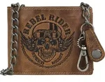 Greenburry Rebel Rider Biker Geldb&ouml;rse Leder 13 cm - Braun