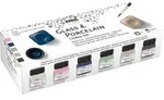 KREUL 16602 - Glass & Porcelain Set Chalky, 6 x 20 ml in wei&szlig;, rosa, blau, gr&uuml;n,