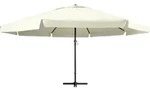 vidaXL Sonnenschirm mit Aluminium-Mast 600 cm Sandwei&szlig; - Wei&szlig;