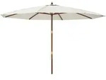 vidaXL Sonnenschirm mit Holzmast Sandfarben 400x273 cm - Wei&szlig;