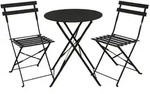 SVITA BERLIN Bistro-Set 3-teilig Garten-Set Garnitur Metall-M&ouml;bel Stuhl Tisch