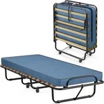 COSTWAY G&auml;stebett 80x190cm mit Matratze aus R&uuml;ckstellschaum, Einzelbett klappbar