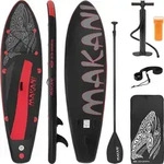 ECD Germany Aufblasbares Stand Up Paddle Board Makani, 320x80x15 cm, Schwarz/Rot,