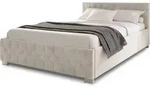 Juskys Polsterbett Nizza 120x200 cm Beige - Bettgestell mit Lattenrost, Stauraum &