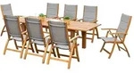 Merxx Gartenm&ouml;bel Set 9tlg., 8 Klappsessel, Doppelausziehtisch 180 (220/260) x 100