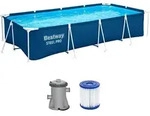 Bestway&reg; Steel ProTM Frame Pool Set mit Filterpumpe 400 x 211 x 81 cm , dunkelblau,