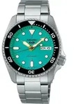 Seiko 5 SRPK33K1 Herren Automatikuhr - Silber/Schwarz/Gr&uuml;n