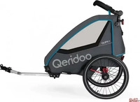Qeridoo Q-QUP1-23-BL, Qeridoo QUPA 1 - Kinderfahrradanh&auml;nger f&uuml;r 1 Kind, Farbe: