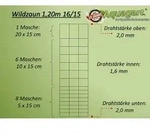 50m Wildzaun Forstzaun 120/16/15+ Z-Profil Zaunpfosten - Grau