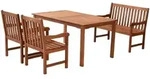 Merxx Gartenm&ouml;belset Santos 4tlg., 2 Sessel, 1 Bank 2-sitzig, 1 Tisch 150 x 90 cm -