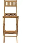 vidaXL Klappbare Garten-Barhocker 2 Stk. Massivholz Teak