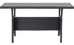 vidaXL Gartentisch Schwarz 120x70x66 cm Poly Rattan