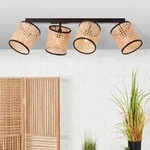 Deckenleuchte Rattan/Metall 4-flammig HxBxT 220x675x160 mm Wiley...
