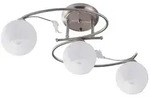 Lindby Deckenlampe Svean, 3fl, nickel/wei&szlig;, Glas, L&auml;nge 60cm - Silber/Grau