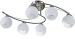 Lindby Deckenleuchte Svean, 6-flg., wei&szlig;, Glas, L&auml;nge 75cm - Silber/Grau