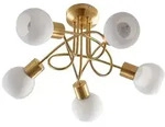 Lindby Deckenlampe Elaina, &Oslash;50cm, 5-flg., messing, Glas, E14 - Gold